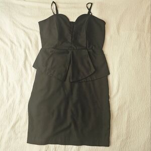 Kardashian Kollection Black Peplum Sheath Dress size large